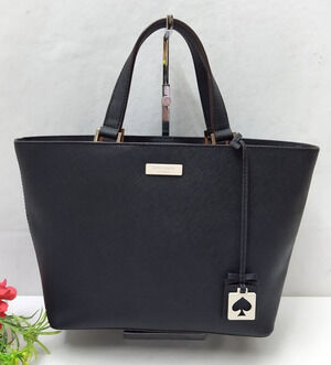 Kate Spade New York Juno Black Leather Double Handles Tote Bag